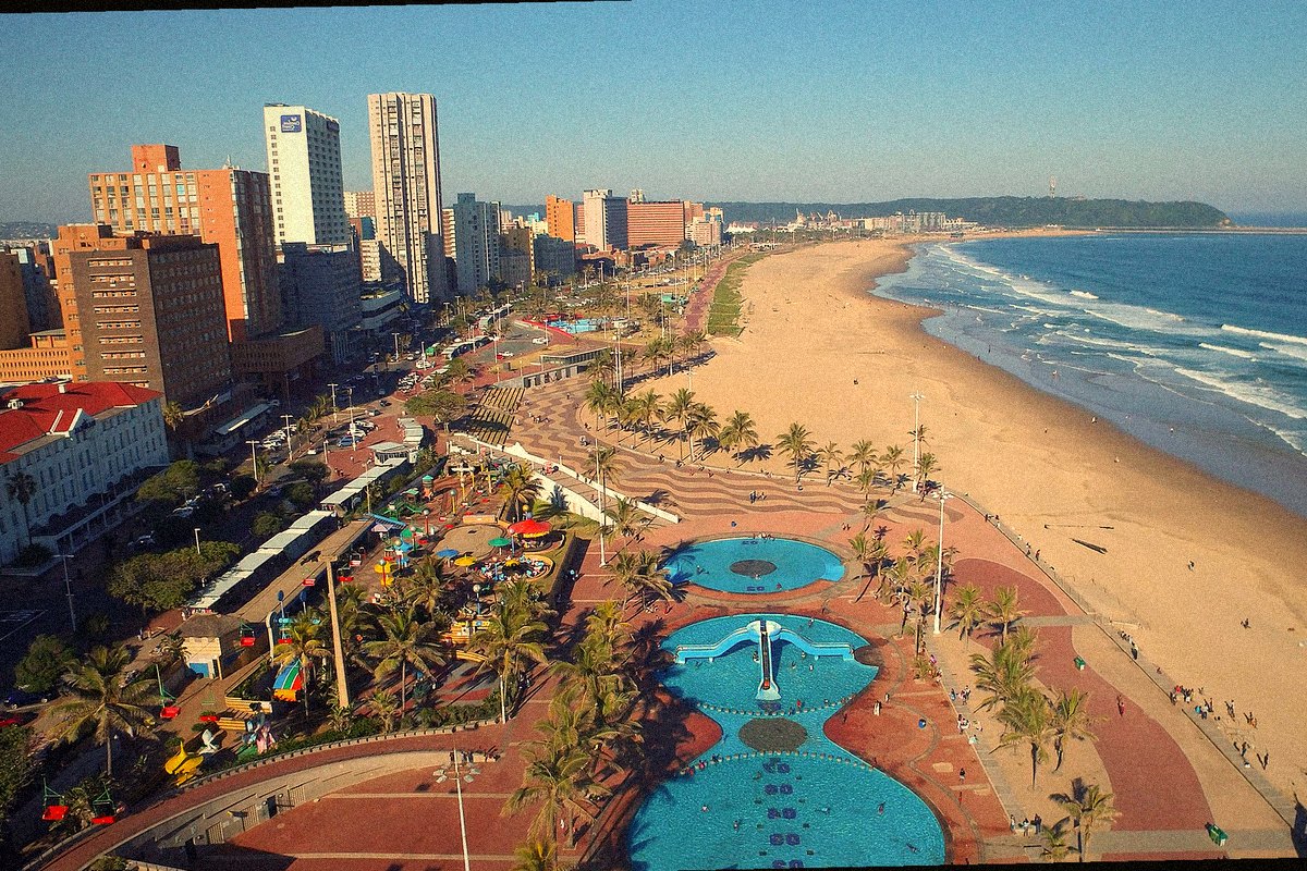 Durban beachfront near the Golden Mile trade corridor